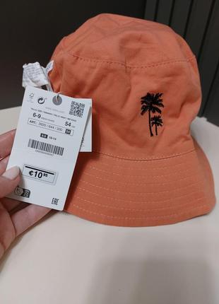 Панама zara 10-14, 6-9 лет на 54 и 56см в принт