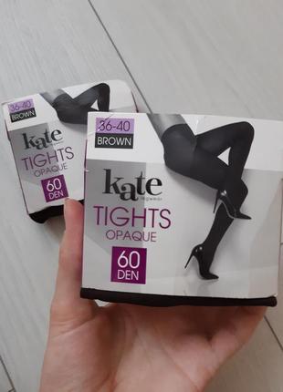 Итальянские матовые колготки kate италия, колготы темно-коричневые плотные, р.евро s