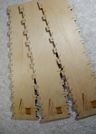 Дерев'яний органайзер для ниток 26,5*6,5см, бобіни, шпулі2 фото