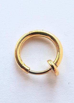 Септум-обманка finding кольцо имитация пирсинга уха носа натуральное золото 13 мм х 12 мм