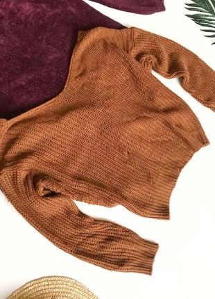 Шок-цена! ⚡️  акриловый короткий свитер спинка узлом м/46. италия2 фото