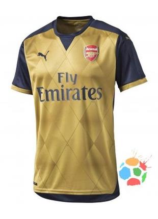 Puma arsenal away '15 -16 'футбольна форма джерсі (чорний ірис / золото перемоги)2 фото