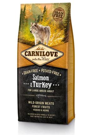 Сухой корм для крупных пород собак carnilove dog salmon & turkey 12 кг