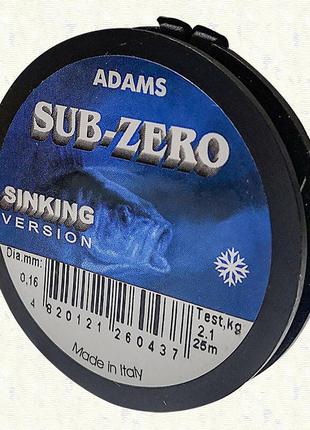 Леска зимняя adams sub-zero ø 0.16 mm - 2.1 кг - 25 м