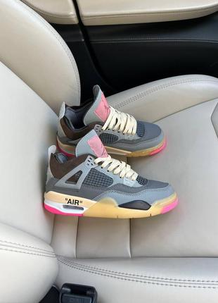 Кроссовки кроси кросівки джордани 4  кросы кроссівки jordan 4 off white pink3 фото