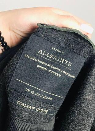 Чёрное плотное пальто из итальянской шерсти премиум оригинал allsaints л7 фото