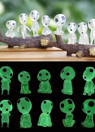 Фигурки светящиеся духи леса кодама хаяо миядзаки набор 10 шт fk0522 фото