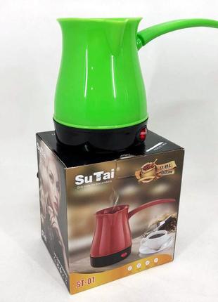 Yui кавоварка турка електрична sutai, електротурка з автоматичним вимкненням. колір: зелений2 фото