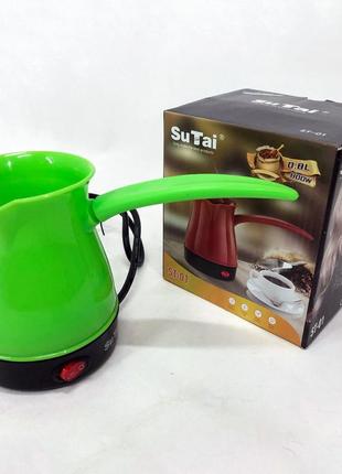 Yui кавоварка турка електрична sutai, електротурка з автоматичним вимкненням. колір: зелений4 фото