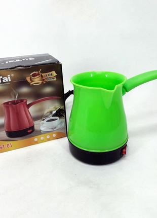 Yui кавоварка турка електрична sutai, електротурка з автоматичним вимкненням. колір: зелений7 фото