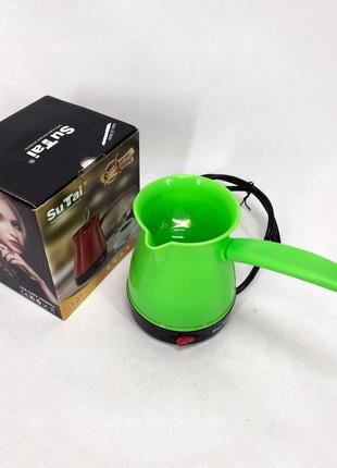 Yui кавоварка турка електрична sutai, електротурка з автоматичним вимкненням. колір: зелений8 фото