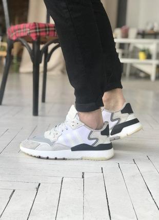 Мужские кроссовки adidas nite jogger white/grey