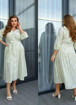 Жіноча гарна літня сукня-халат на ґудзиках з 50 по 64 розмір4 фото