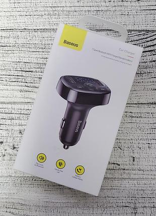 Fm трансмиттер baseus s-09a (cctm-01) t-typed bluetooth модулятор автомобильный 2usb