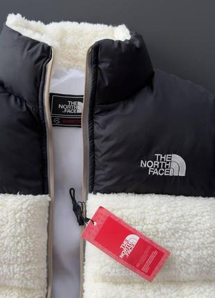 Мужская жилетка the north face изумрудная плюшевая без капюшона безрукавка зе норд фейс на овчине (b)7 фото