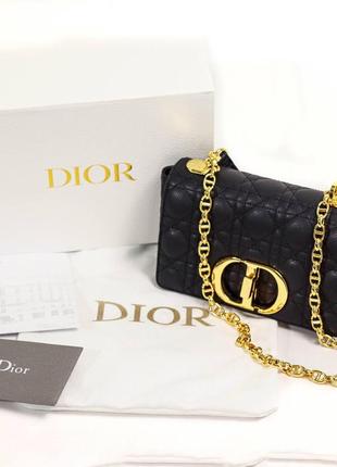 Christian dior small dior caro bag black supple cannage calfskin  преміум якість⭐️