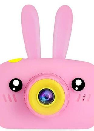 Дитячий фотоапарат baby photo camera rabbit з автофокусом х-500 рожевий