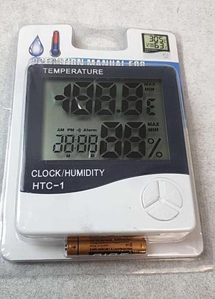 Цифрові побутові метеостанції, термометри та барометри б/у термометр-гігрометр бездротовий із годинником htc-1
