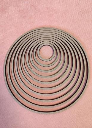 Комплект деревянных заготовок, основа-кольцо для макраме, ловца снов, мобиля. диаметр 5-35см