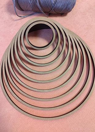 Комплект деревянных заготовок, основа-кольцо для макраме, ловца снов, мобиля. диаметр 5-35см