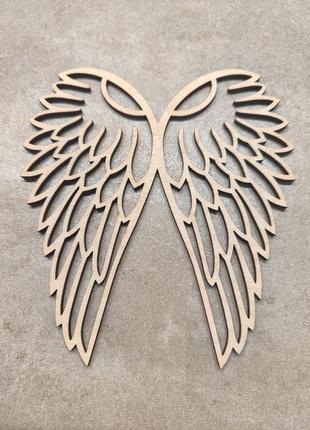 Дерев'яна заготовка для макраме, скрапбукінгу, декору "крила ангела ажурні", 11*12см