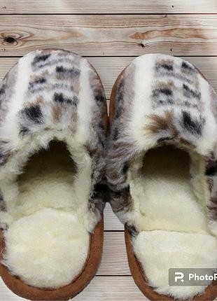 Тапочки  з овчини вишиванка 36-46 / женские и мужские  домашние тапки, тапочки , всувки