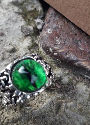 Мужское женское кольцо глаз змеи зеленый размер регулируется