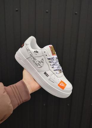 Nike air force 1 low just do it white1 фото
