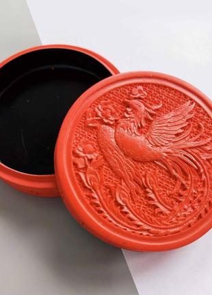 Різьблена лакова скринька для ювелірних виробів у ретро китайському стилі павич