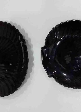 Тарілка б/к набір тарілок чорне скло (2 шт.)2 фото