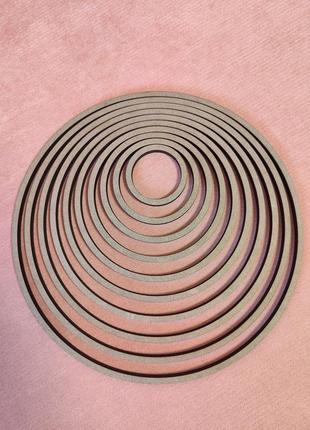 Комплект деревянных заготовок, основа-кольцо для макраме, ловца снов, мобиля. диаметр 5-45см4 фото