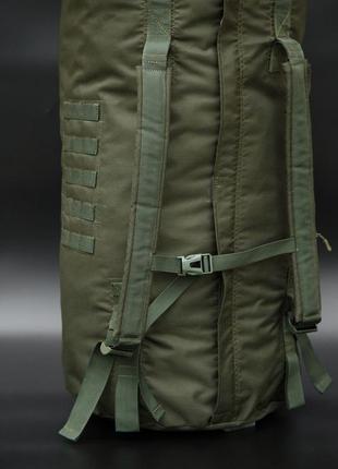 Тактичний баул олива для всу 110л військовий баул зсу армійський баул сумка похідний баул рюкзак сумка5 фото