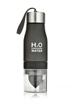 Спортивна пляшка-соковитискач h2o water bottle чорна