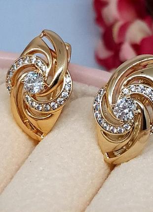 Жіночі сережки міла, медичне золото xuping, позолота 18к, с-27292 фото