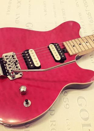 Електрогітара ernie ball music man ax40 trans pink china2 фото