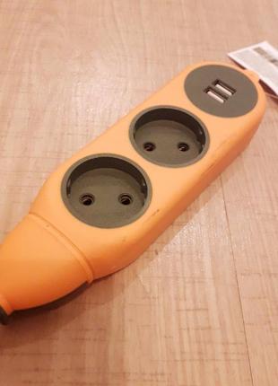 Сетевой удленитель на 2 розетки + 2 usb порта