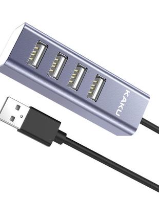 Концентратор розгалужувач usb hub kaku ksc-383 на 4 usb порта - grey3 фото