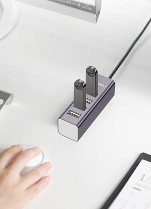 Концентратор розгалужувач usb hub kaku ksc-383 на 4 usb порта - grey2 фото