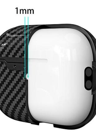 Силіконовий чохол primo carbon fiber для airpods pro 2 - black4 фото