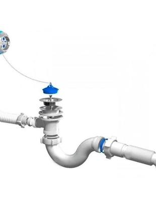Сифон для ванны 1 1/2" с гофрой d50мм ани пласт