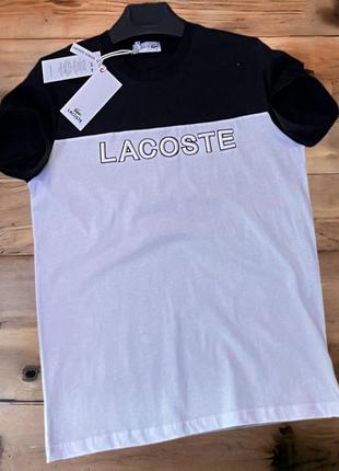 Yui футболка мужская lacoste lux качество белая / лакоста чоловіча футболка майка