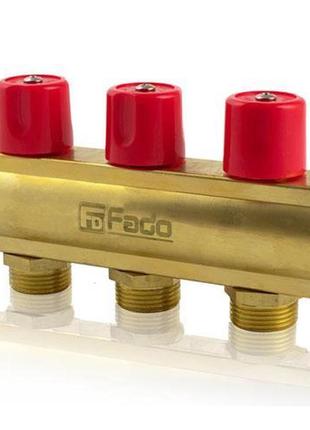 Балка коллекторная с вентилями 1"х3/4"/2 fado
