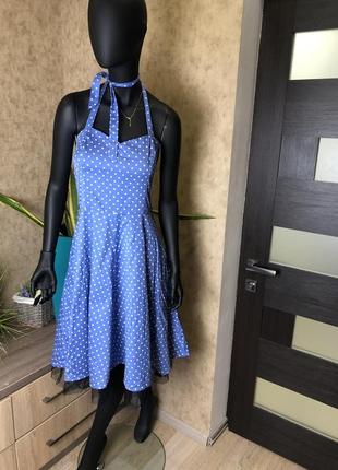 Коттоновое платье в горошек в стиле 60-х винтаж от hearts and roses💜1 фото