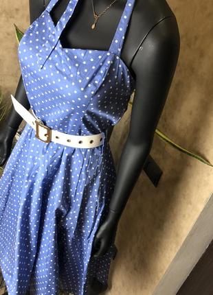 Коттоновое платье в горошек в стиле 60-х винтаж от hearts and roses💜9 фото