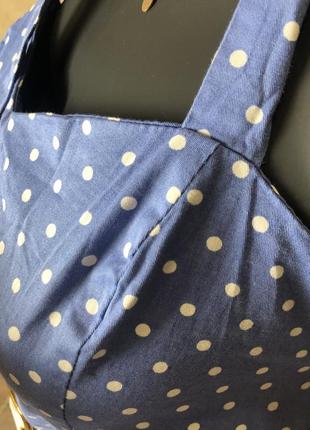 Коттоновое платье в горошек в стиле 60-х винтаж от hearts and roses💜7 фото