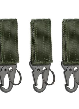 Тактическая пряжка карабин с кольцом для системы molle, primo tp1 набор 3 шт. - olive