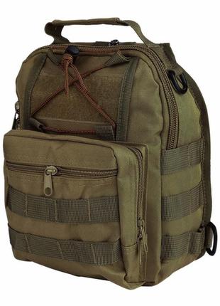 Тактический рюкзак eagle m02g oxford 600d 6 литр через плечо army green4 фото
