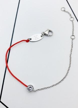 "ниточка бажань" redline. жіночий браслет-оберіг червона нитка і нержавіюча сталь stainless steel.1 фото