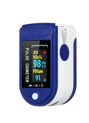 Пульсоксиметр fingertip pulse oximeter lyg -88 синий1 фото