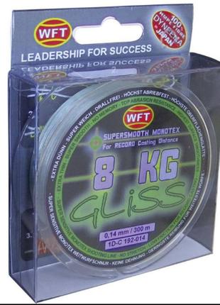 Шнур wft gliss monotex green 300 м/0.18, 0.25